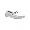 Giày lười nam kiểu Driver loafers mũi viền nổi quai kim loại trắng GDNGLN0012-VB