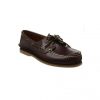 Giày lười nam kiểu Boat Shoes viền chỉ nổi nâu sẫm GDNGLN0013-VB