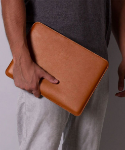 Bao da Macbook Slim Leather Sleeve case da thật nâu vàng bò PKDDBDMAC0001-VB